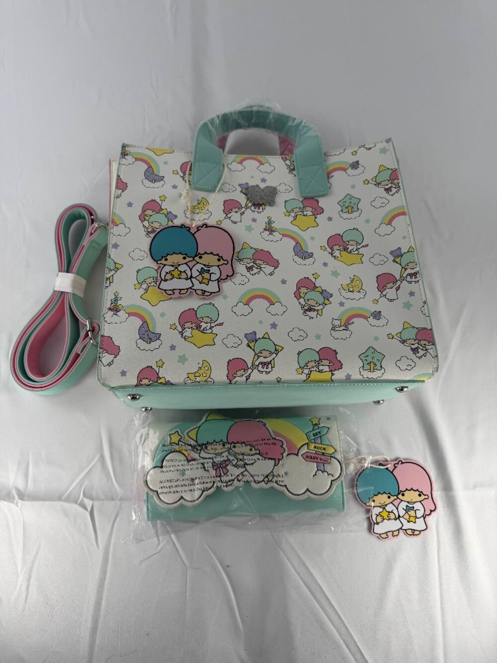Loungefly Sanrio Little Twin Stars Rainbow Print Crossbody & Wallet NWT / Sealed